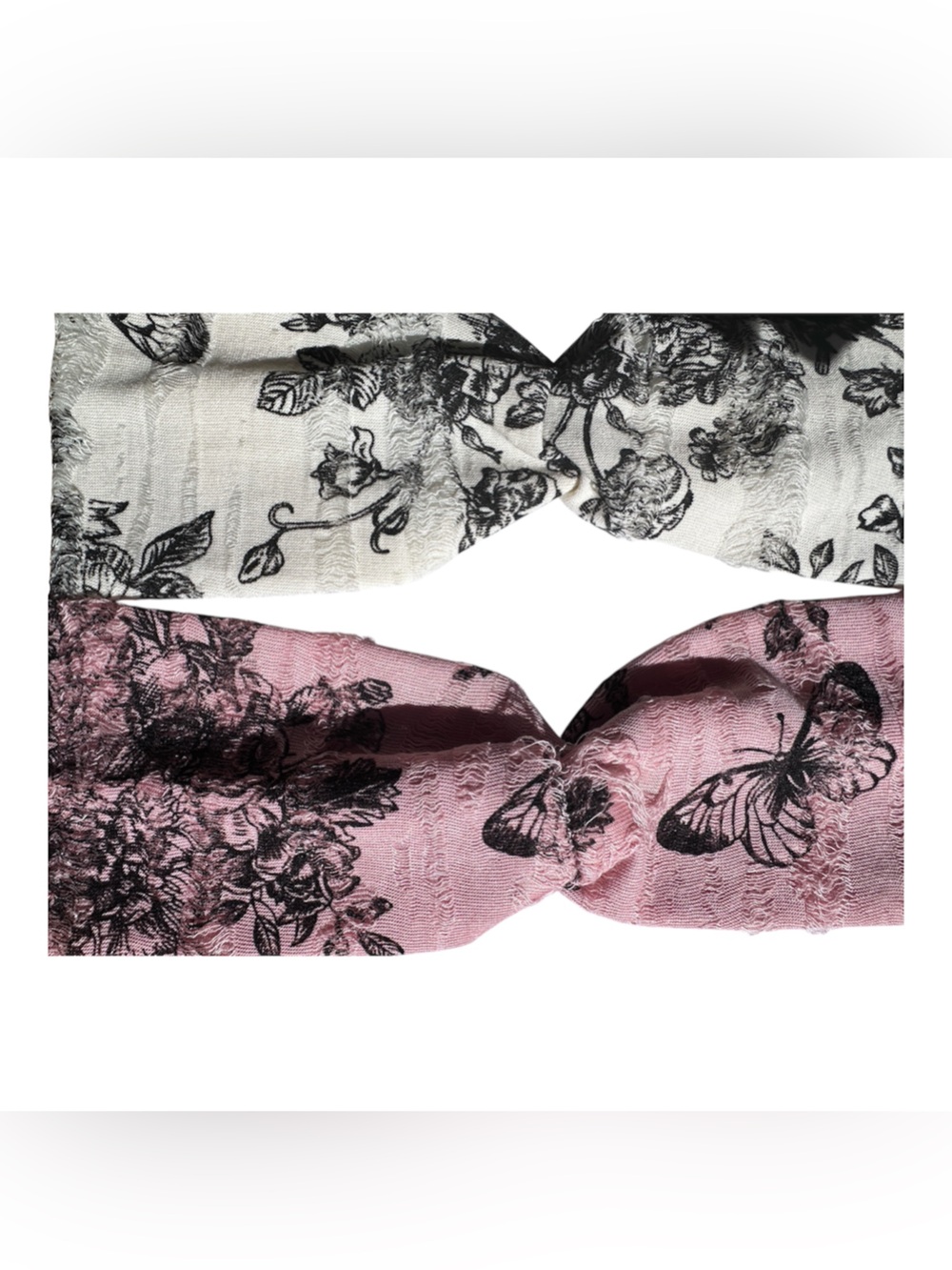 Cotton Butterfly/Rose knot Headband (stretchy) - Picture 2 of 3
